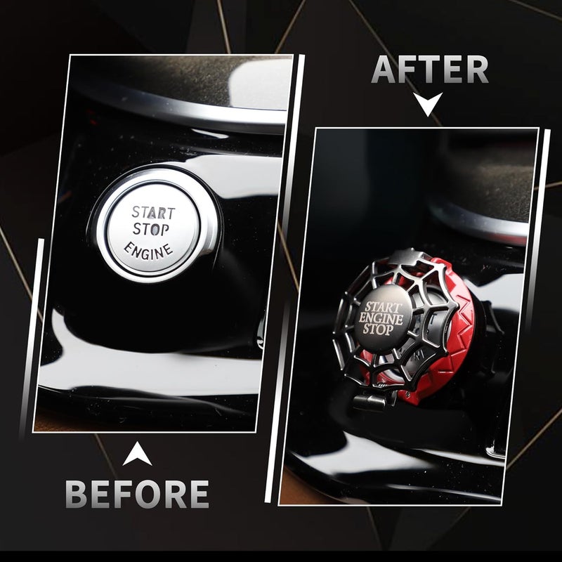 TOMALL Car Push Start Button Cover Universal for Car Motorcycle Press Engine Start Stop Button Trim Anti-Scratch Engine Ignition Ring Protective Cover Universal for Car Accessories (Red) - Image 3